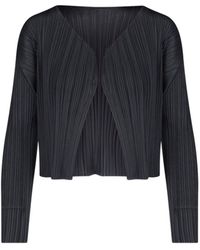 Pleats Please Issey Miyake - Pleated Cardigan - Lyst