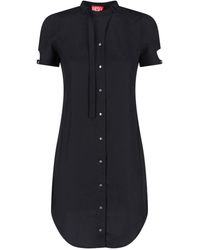 DIESEL - Lyocell Midi Shirt Dress - Lyst