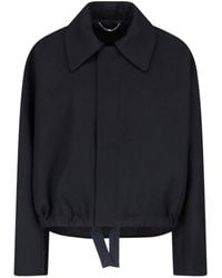Victoria Beckham - Cropped Jacket With Wide Collar - Lyst