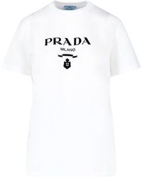 T-shirt Prada da donna - Fino al 70% di sconto | Lyst