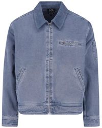A.P.C. - A. P.C. Cotton Zip Front Jacket - Lyst