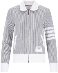 Thom Browne - Striped Zip Sweatshirt - Lyst