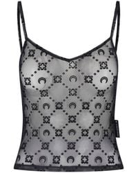 Marine Serre - Sleeveless Sheer Crescent Moon Top - Lyst