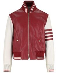 Thom Browne - Bomber Zip In Pelle Martellata - Lyst