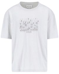 Maison Margiela - Cotton Crew Neck T-Shirt With Contrast Logo - Lyst