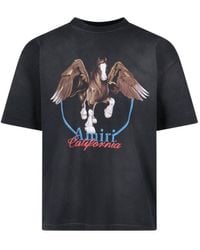 Amiri 'Vintage Pegasus Os' T-Shirt in Black for Men | Lyst
