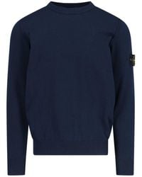 Stone Island - Logo Crew Neck Sweater - Lyst