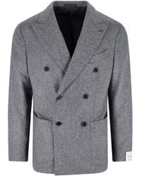 Caruso - Double-Breasted Wool Blazer - Lyst