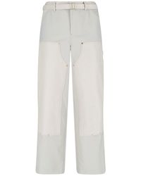 Sacai - Double Knee Pants With Mid-Rise Waist And Reinforced Patches - Lyst