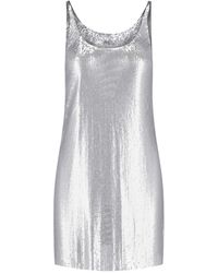 Rabanne - Metallic Knit Mini Dress - Lyst