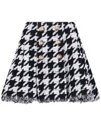 Balmain - Skirt With Houndstooth Pattern - Lyst