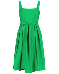 Ralph Lauren - Sleeveless Fit And Flare Belted Dress - Lyst