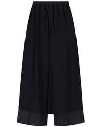 Comme des Garçons - Layered Wool Midi Skirt With High Elasticated Waistband - Lyst