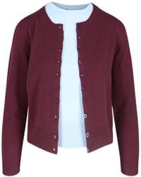 Canessa - Two-tone Crop Knit Cardigan - Lyst