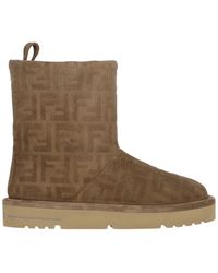 Fendi - Après Chic Ff Embossed Suede Boots - Lyst