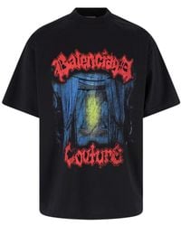 Balenciaga - 100% Cotton Logo T-Shirt - Lyst