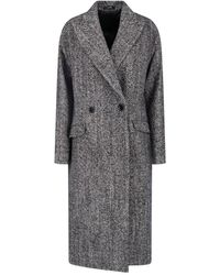 Tagliatore - Double-Breasted Herringbone Coat - Lyst