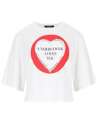 Undercover - T-Shirt Crop Stampata - Lyst