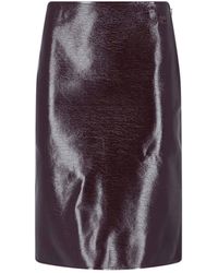 Courreges - Glossy Mini Skirt With Embossed Logo Detail - Lyst