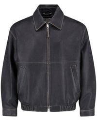 DUNST Oversized Leather Jacket in Black | Lyst