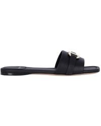 Ferragamo - Slide Sandals With-Tone Metal Hardware - Lyst