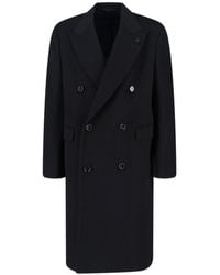 Lardini - Double-Breasted Virgin Wool Coat - Lyst