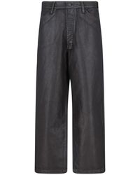 Lemaire - Cotton Trousers With Cowhide Detail - Lyst