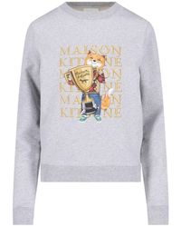 Maison Kitsuné - "fox Champion" Crew Neck Sweatshirt - Lyst