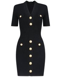 Balmain - MINI ABITO IN MAGLIA CON BOTTONI - Lyst