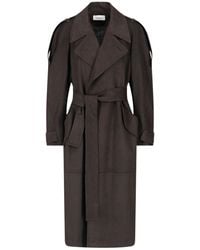 Low Classic - Suede Faux Trench Coat - Lyst