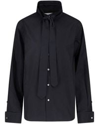 Sacai - Tie-Neck Button-Up Shirt - Lyst