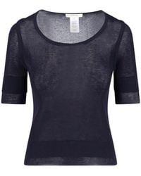 Lemaire - Viscose Silk Three-Quarter Sleeve T-Shirt - Lyst