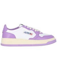Autry - And Lilac Two-Tone Leather Medalist Low Sneakers - Lyst