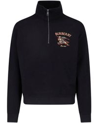 Burberry - Half-Zip Mock Neck Sweatshirt - Lyst