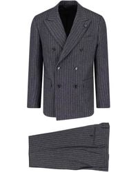 Lardini - Double-Breasted Virgin Wool Suit - Lyst