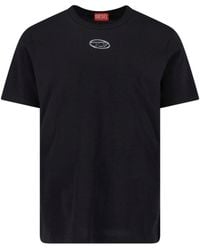 DIESEL - 100% Cotton Crew Neck T-Shirt - Lyst