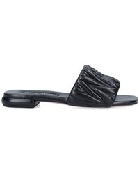 Miu Miu - Matelassé Leather Slides - Lyst