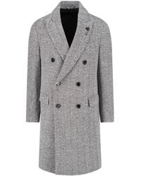Lardini - Double-Breasted Virgin Wool Coat - Lyst