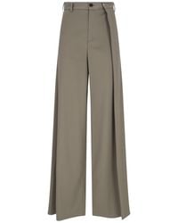 MM6 by Maison Martin Margiela - Pantaloni Palazzo Con Pinces - Lyst