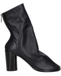 Lemaire - Glove Square Toe Zip Leather Boots - Lyst