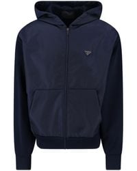Prada - Felpa Con Cappuccio Logo - Lyst