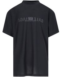 Balenciaga - Oversized "mirror" Logo T-shirt - Lyst