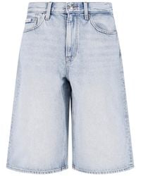 Calvin Klein - Logo-Patch Denim Shorts - Lyst