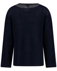 Giorgio Armani - Linen And Lyocell Sweater Dark - Lyst