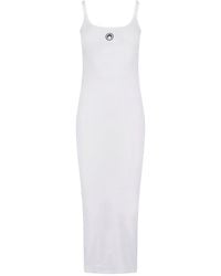 Marine Serre - Ribbed Cotton Midi Logo Dress - Lyst