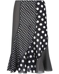 Junya Watanabe - Polka Dot Patchwork Ruffled Skirt - Lyst