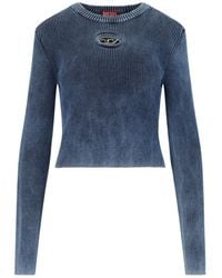 DIESEL - Crop Top In Maglia "M-Anchor-A" - Lyst
