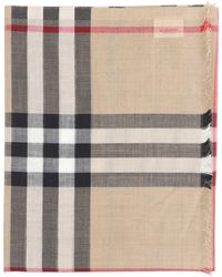 Burberry - Sciarpa In Lana E Seta "Check" - Lyst