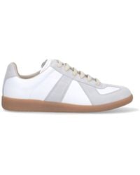 Maison Margiela - Leather Sneakers With Suede Detailing - Lyst