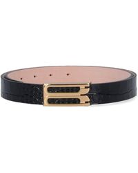 Victoria Beckham - Jumbo Frame Crocodile-Embossed Leather Belt - Lyst